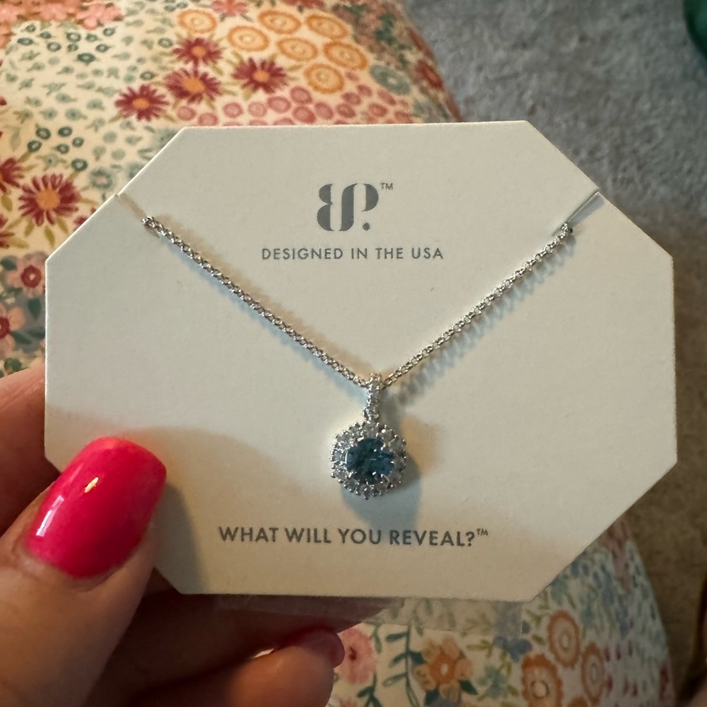 Bomb party blue topaz necklace